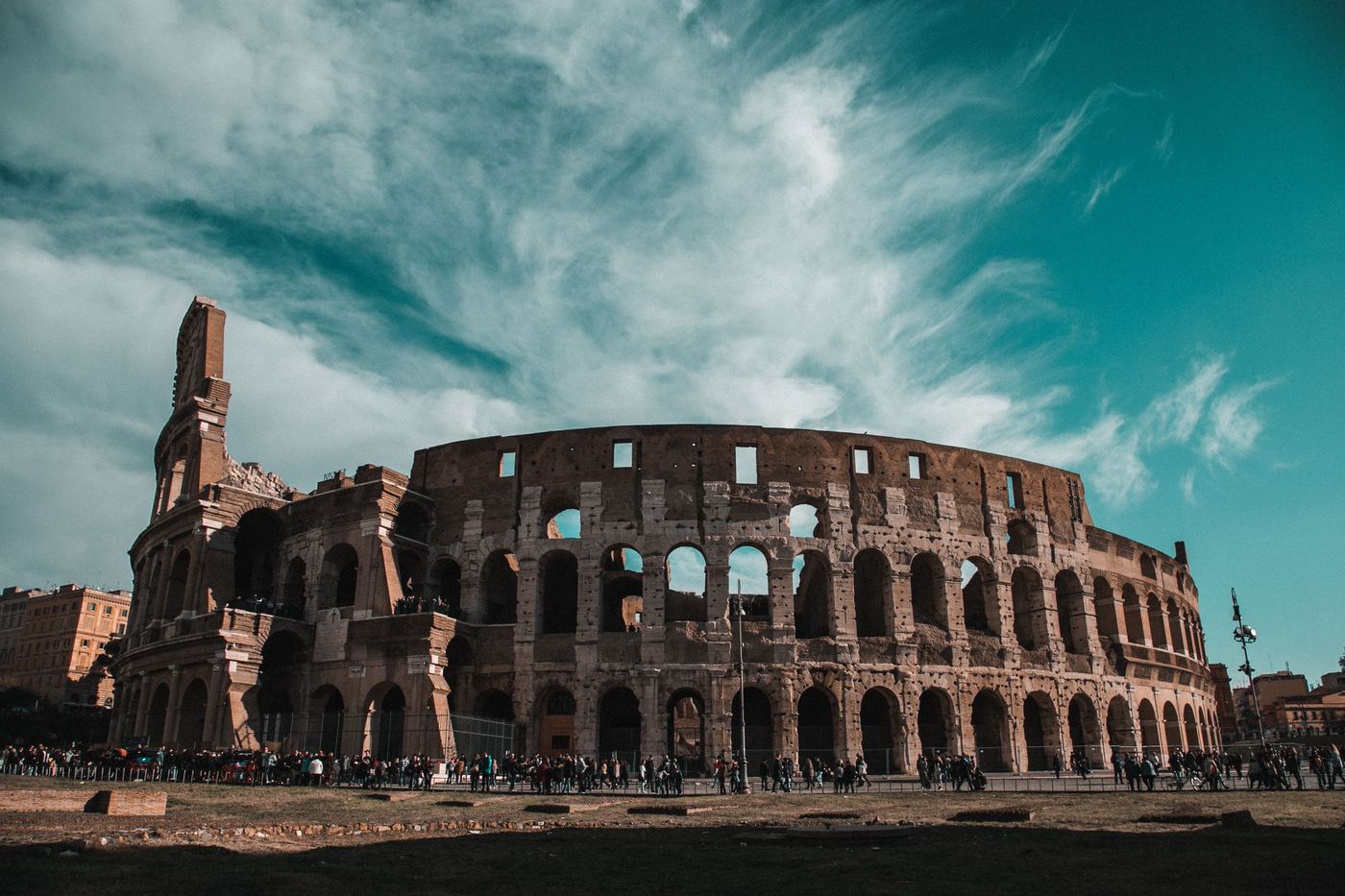 A view of the Colosseum in Rome, Lazio